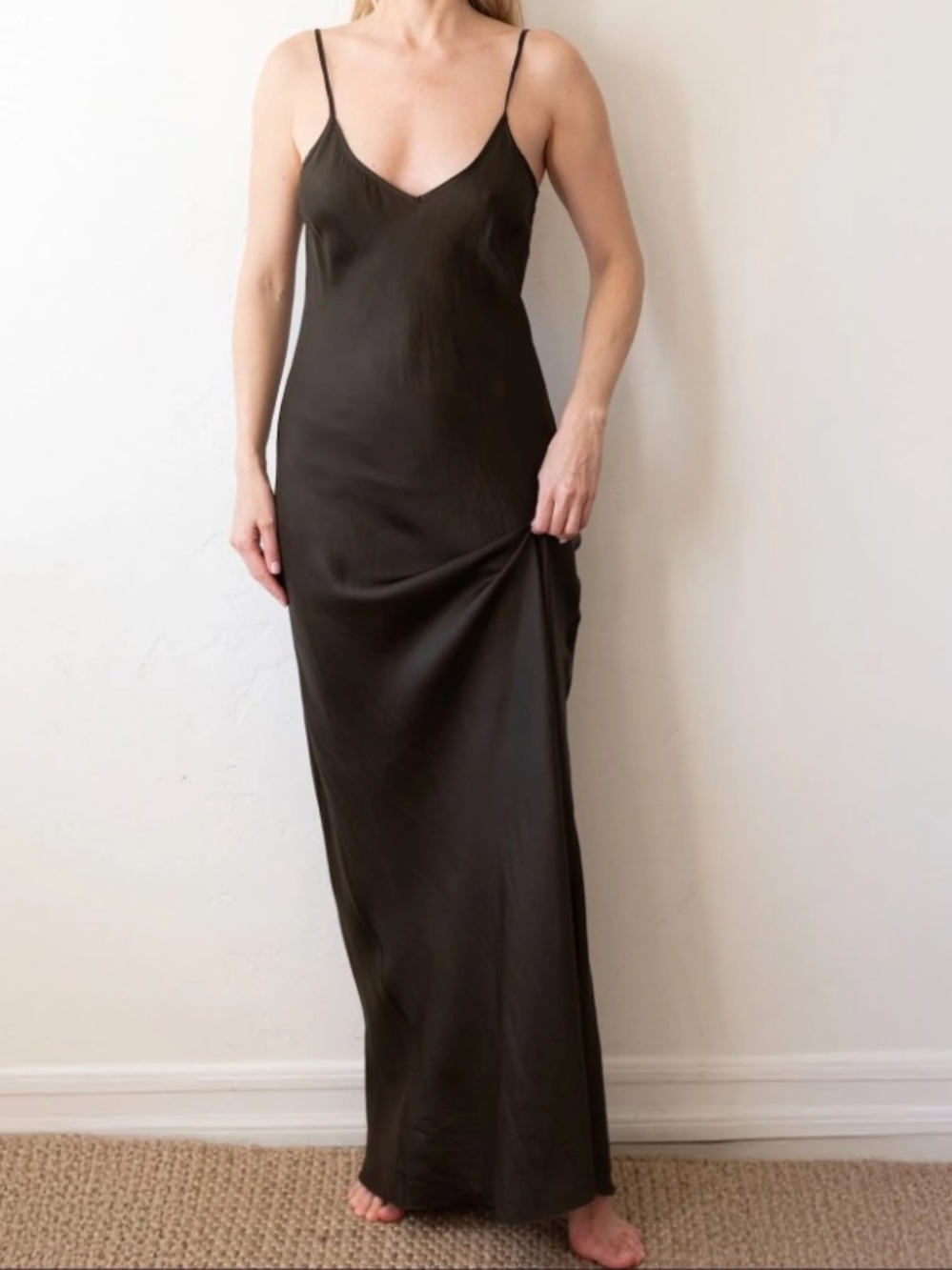 ORGANIC by John Patrick Black Slip Ankle Dress Size M